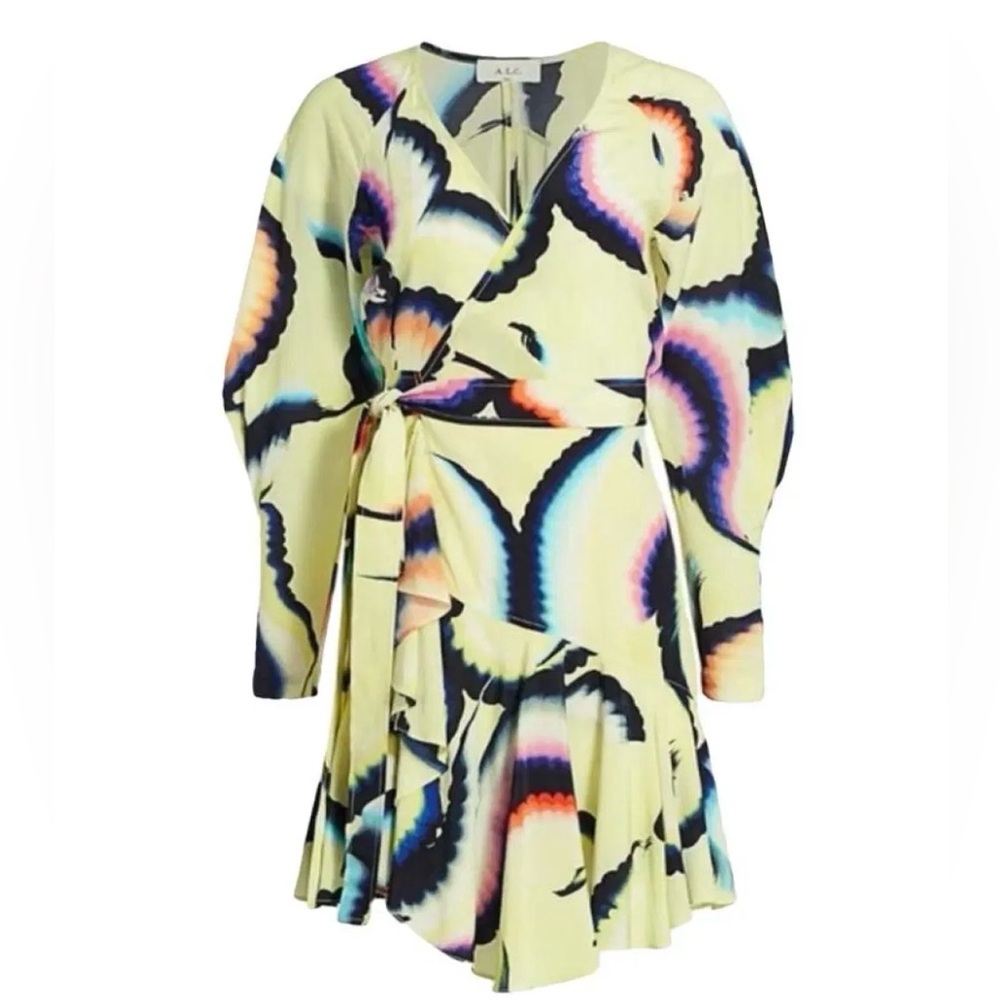 A.L.C. Multicolor Abstract Wrap Dress